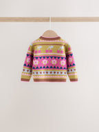 Green Fairisle Knitted Cardigan and Leggings Baby Set 2 Piece (0mths-2yrs)