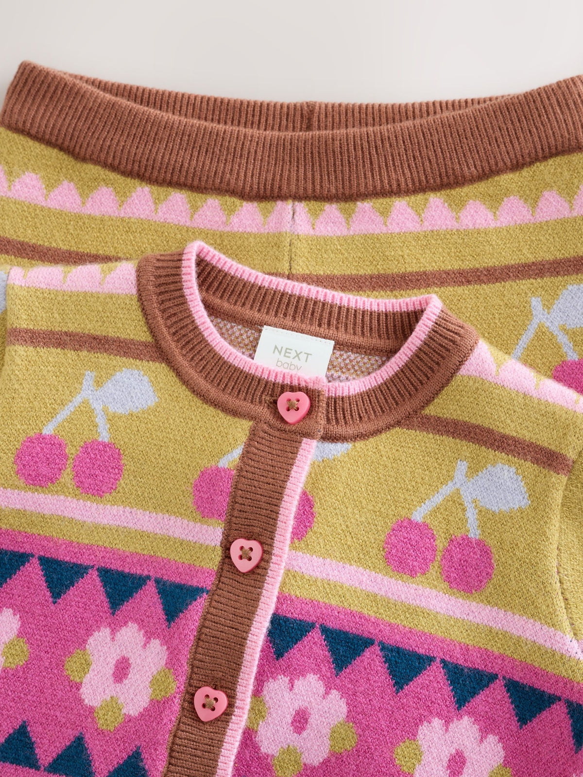 Green Fairisle Knitted Cardigan and Leggings Baby Set 2 Piece (0mths-2yrs)