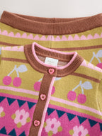 Green Fairisle Knitted Cardigan and Leggings Baby Set 2 Piece (0mths-2yrs)
