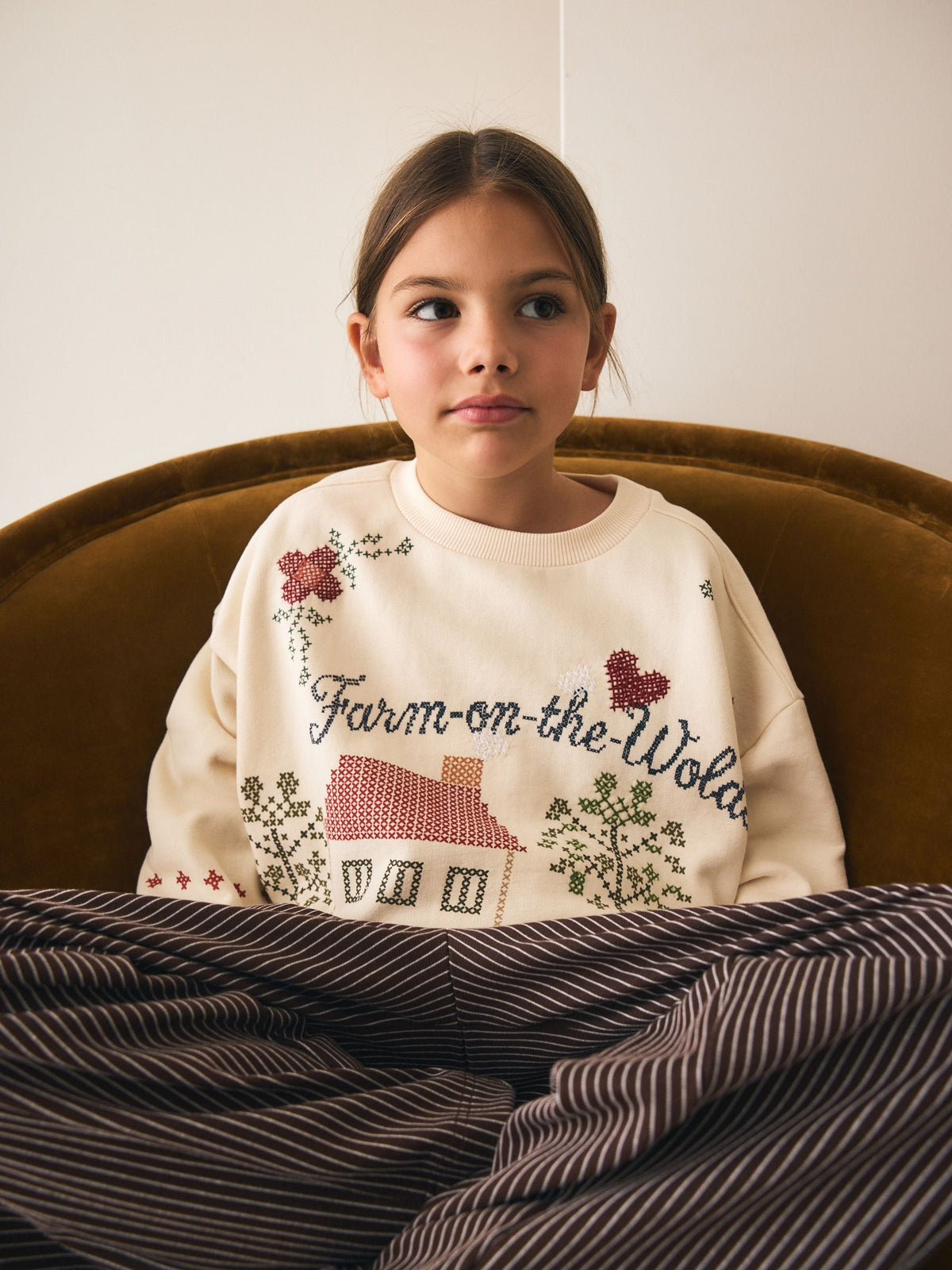 Ecru Embroidered Detail Sweatshirt (3-16yrs)