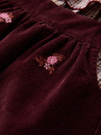 Berry Pink Blouse and Embroidered Cord Pinafore Set (3mths-8yrs)