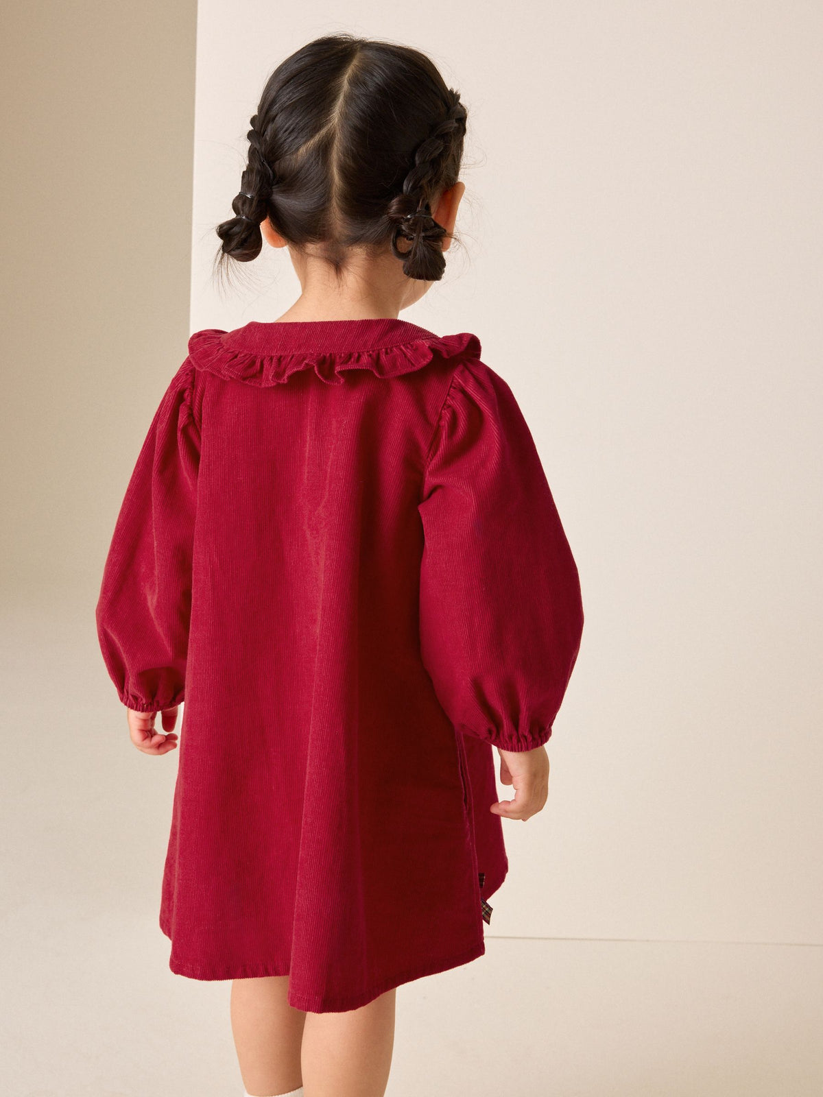Red Cord 3D Bow Collar Dress (3mths-8yrs)