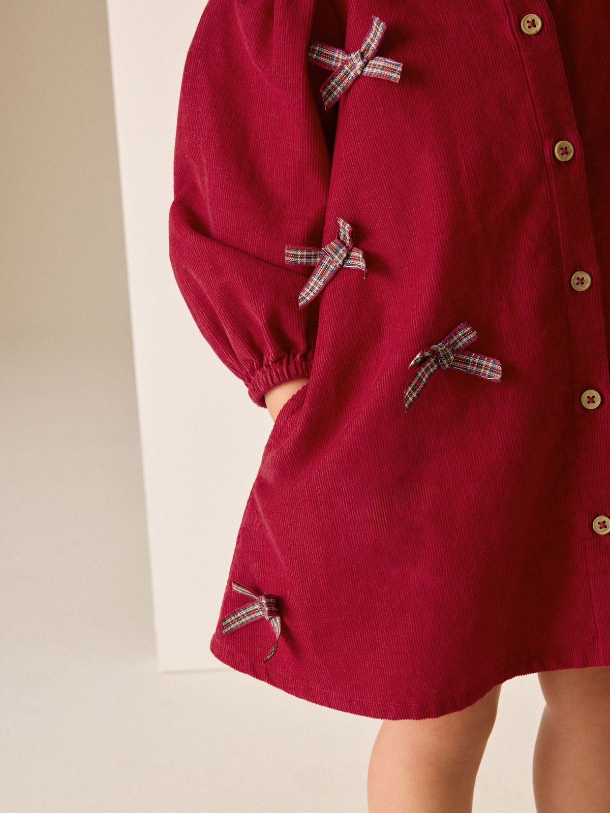 Red Cord 3D Bow Collar Dress (3mths-8yrs)