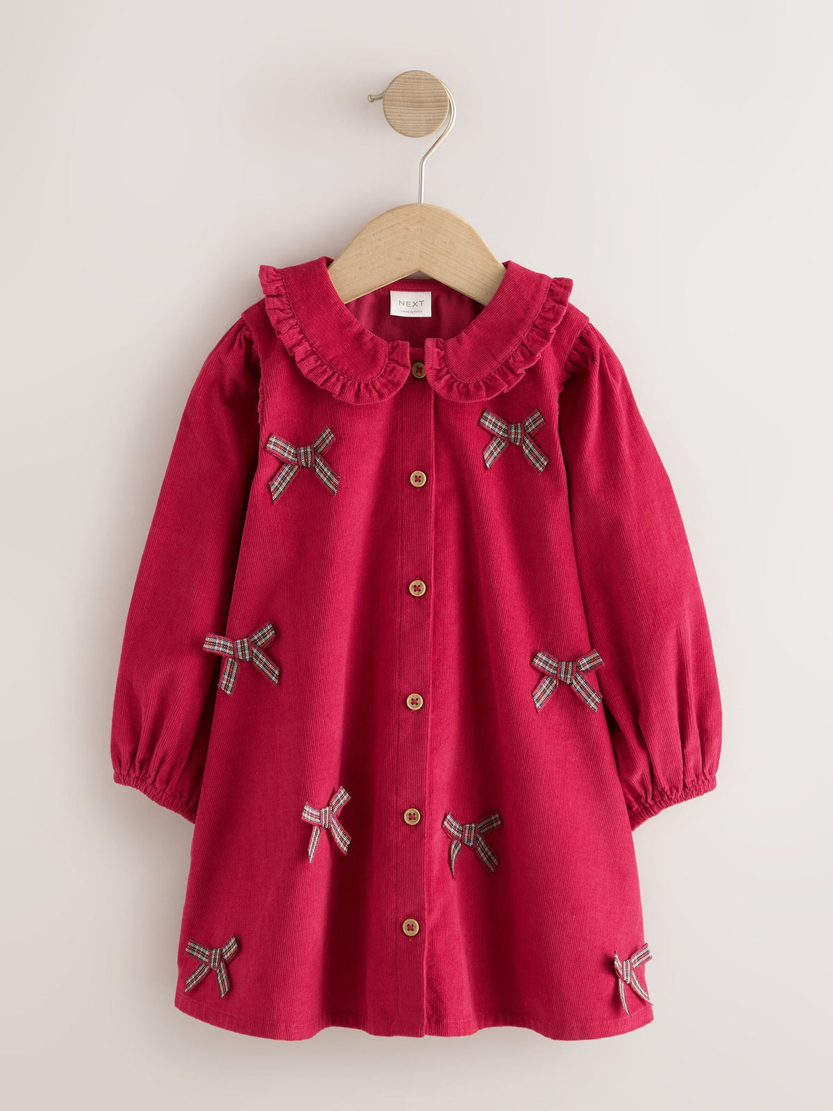 Red Cord 3D Bow Collar Dress (3mths-8yrs)