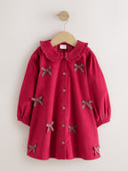 Red Cord 3D Bow Collar Dress (3mths-8yrs)