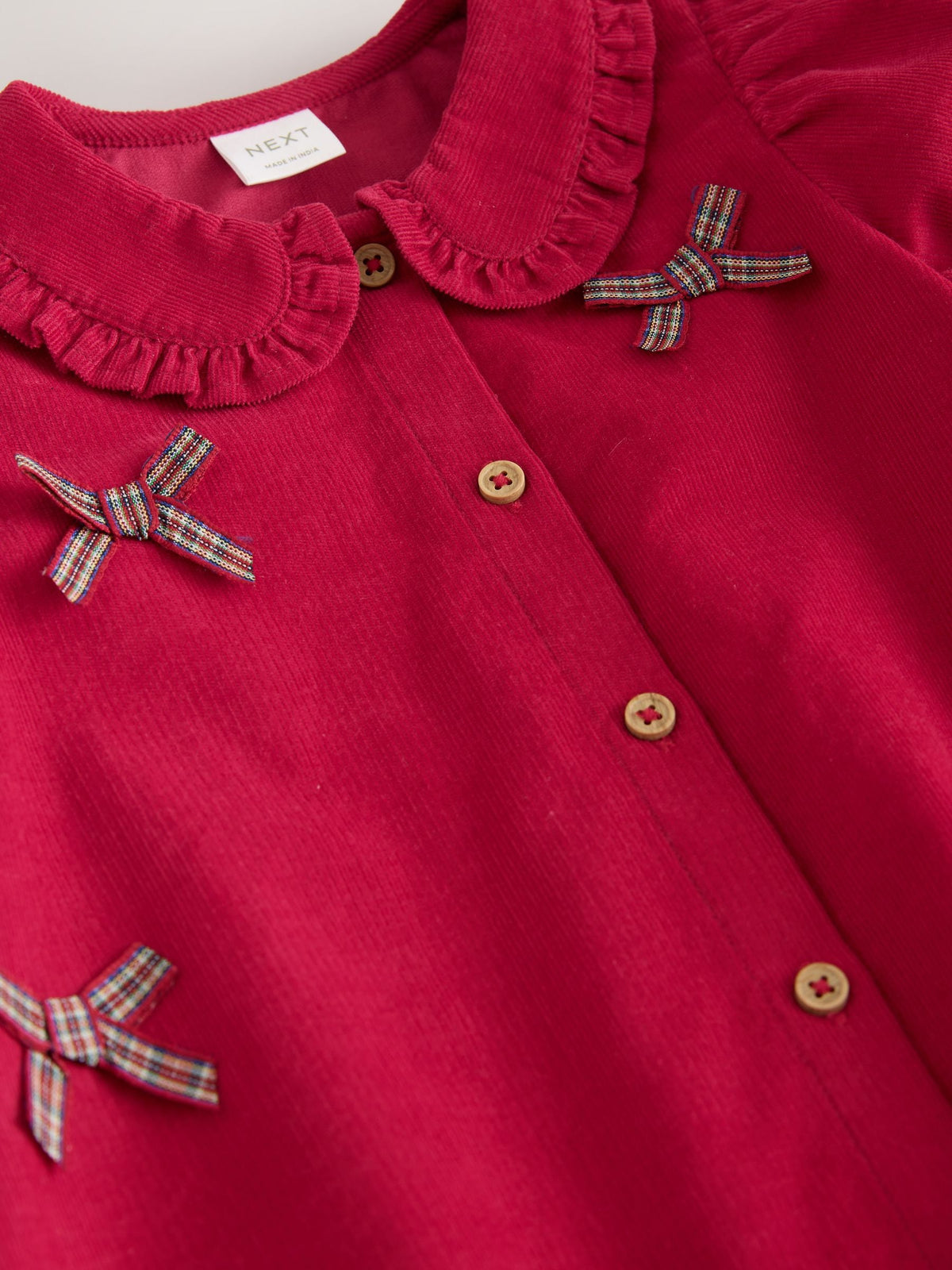 Red Cord 3D Bow Collar Dress (3mths-8yrs)