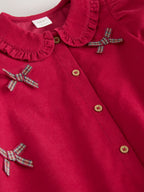 Red Cord 3D Bow Collar Dress (3mths-8yrs)