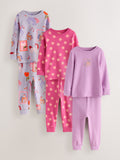 Lilac Purple Unicorn Snuggle Pyjamas 3 Pack (9mths-12yrs)