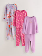 Lilac Purple Unicorn Snuggle Pyjamas 3 Pack (9mths-12yrs)