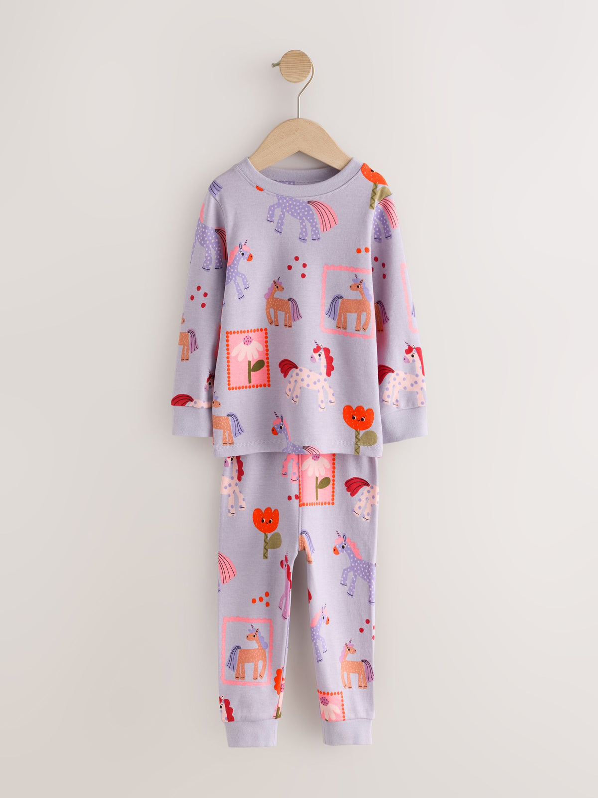 Lilac Purple Unicorn Snuggle Pyjamas 3 Pack (9mths-12yrs)