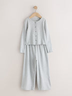 Pink/Grey/Brown Cardigan Wide Leg Pyjamas 3 Pack (3-16yrs)