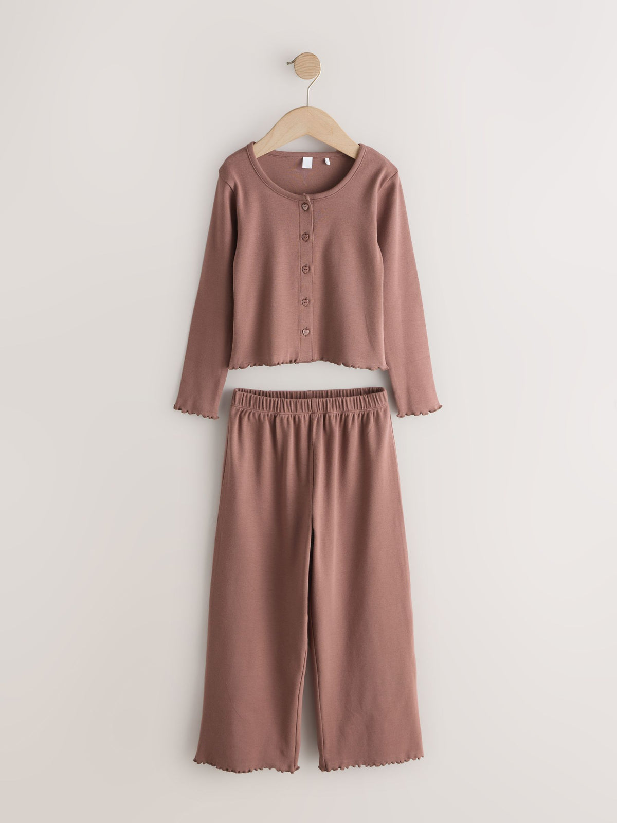 Pink/Grey/Brown Cardigan Wide Leg Pyjamas 3 Pack (3-16yrs)