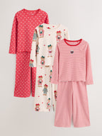 Red Bear Wide Long Leg Pyjamas 3 Pack (3-16yrs)