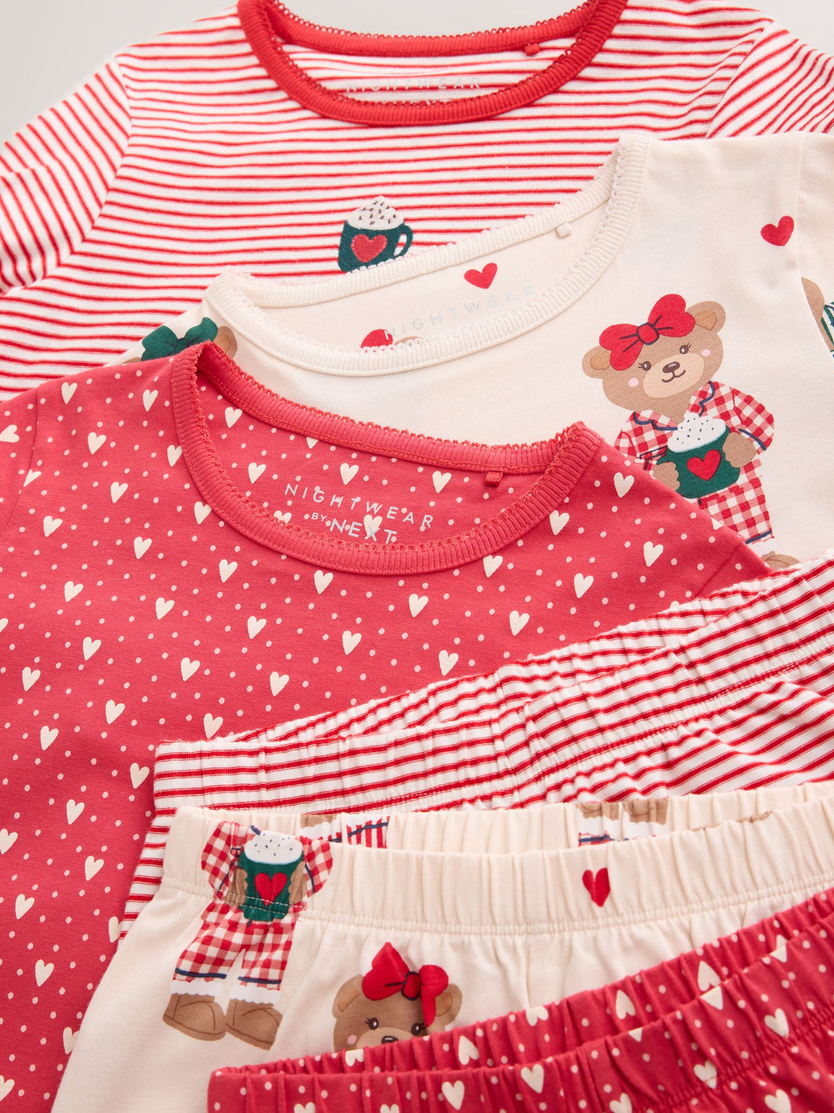 Red Bear Wide Long Leg Pyjamas 3 Pack (3-16yrs)