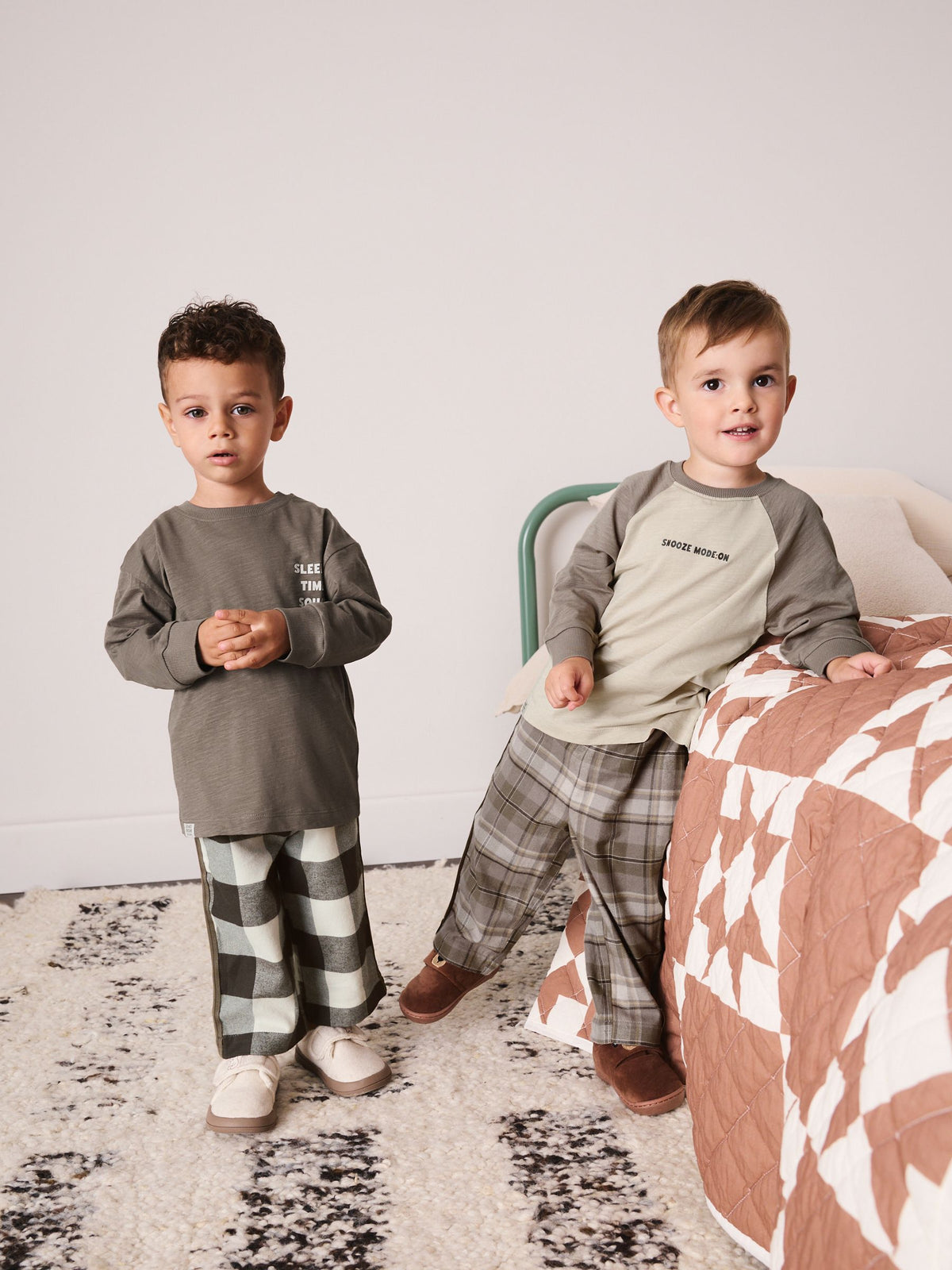 Brown/Cream Wide Leg Woven Bottom Pyjamas Set 2 Pack (9mths-12yrs)