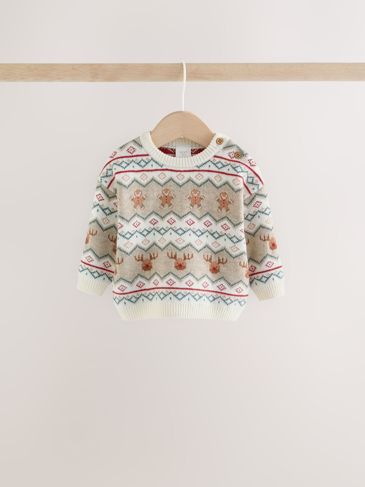Neutral Fairisle Christmas Knitted Jumper and Leggings Set (0mths-2yrs)