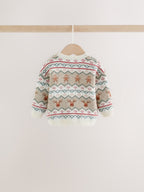 Neutral Fairisle Christmas Knitted Jumper and Leggings Set (0mths-2yrs)