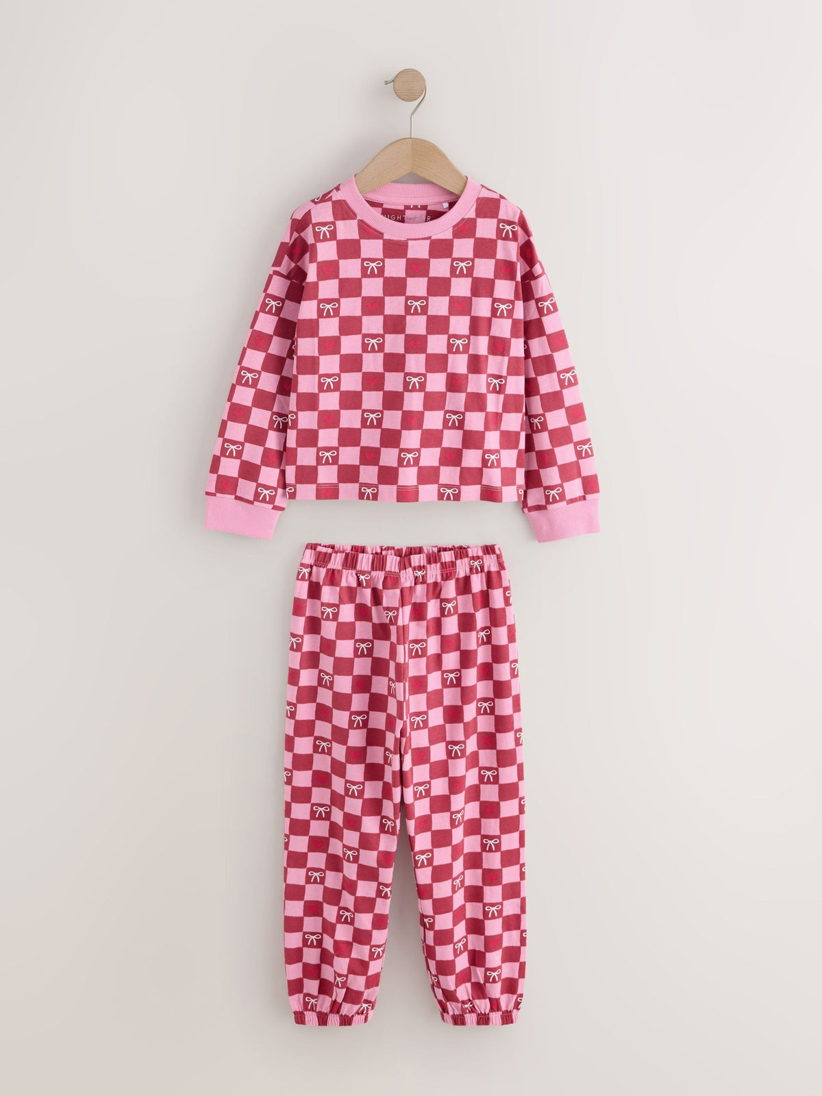 Pink/Brown Bow Jogger Pyjamas 3 Pack (9mths-16yrs)