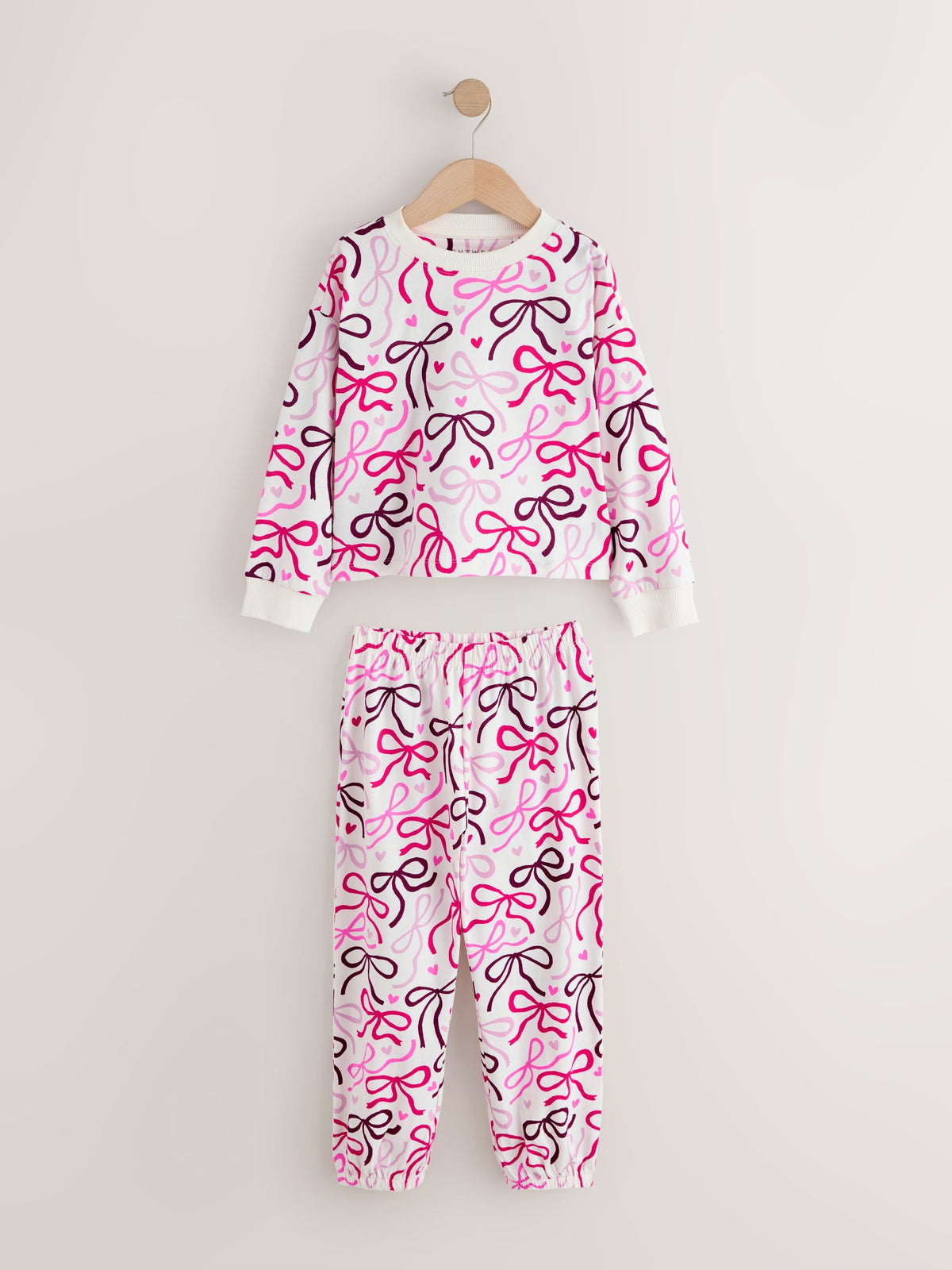 Pink/Brown Bow Jogger Pyjamas 3 Pack (9mths-16yrs)