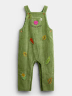 JoJo Maman Bébé Green Vegetable Appliqué Dungaree Set