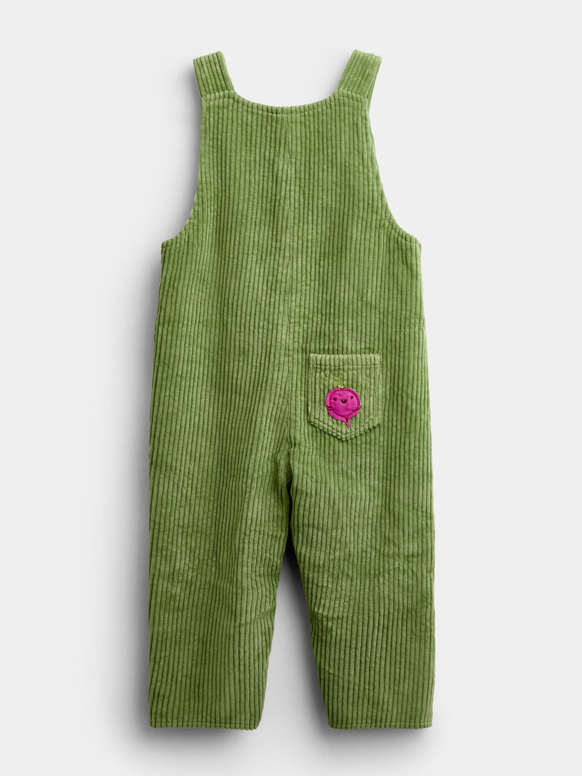 JoJo Maman Bébé Green Vegetable Appliqué Dungaree Set