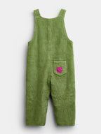 JoJo Maman Bébé Green Vegetable Appliqué Dungaree Set
