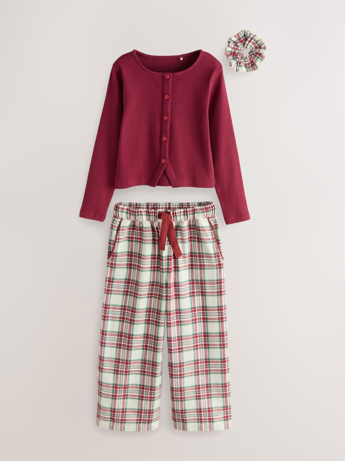 Red/Ecru Woven Wide Leg Pyjamas Set 2 Pack (3-16yrs)