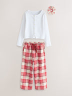 Red/Ecru Woven Wide Leg Pyjamas Set 2 Pack (3-16yrs)