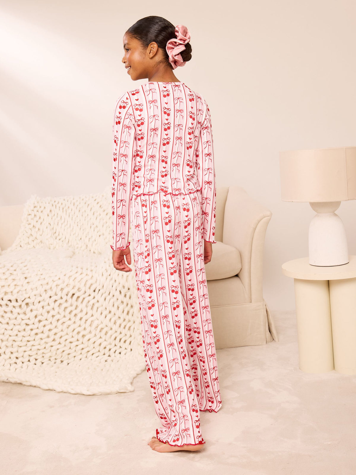 Lipsy Pink Soft Touch Pointelle Lounge Pyjamas Set (5-16yrs)