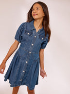 Lipsy Blue Denim Collar Dress (5-16yrs)
