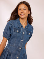 Lipsy Blue Denim Collar Dress (5-16yrs)