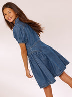 Lipsy Blue Denim Collar Dress (5-16yrs)
