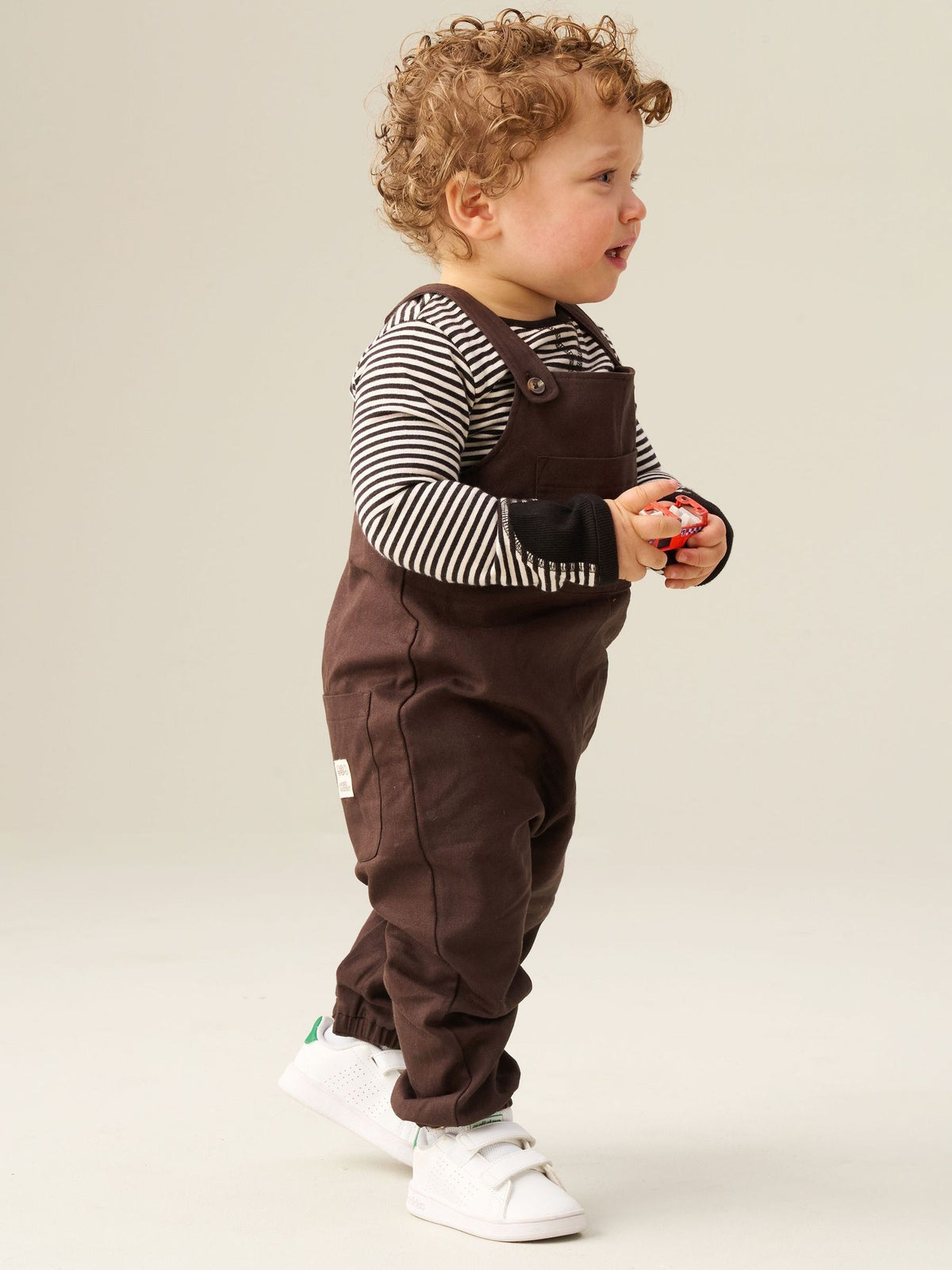 Angel & Rocket Brown Dungaree Set