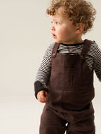 Angel & Rocket Brown Dungaree Set