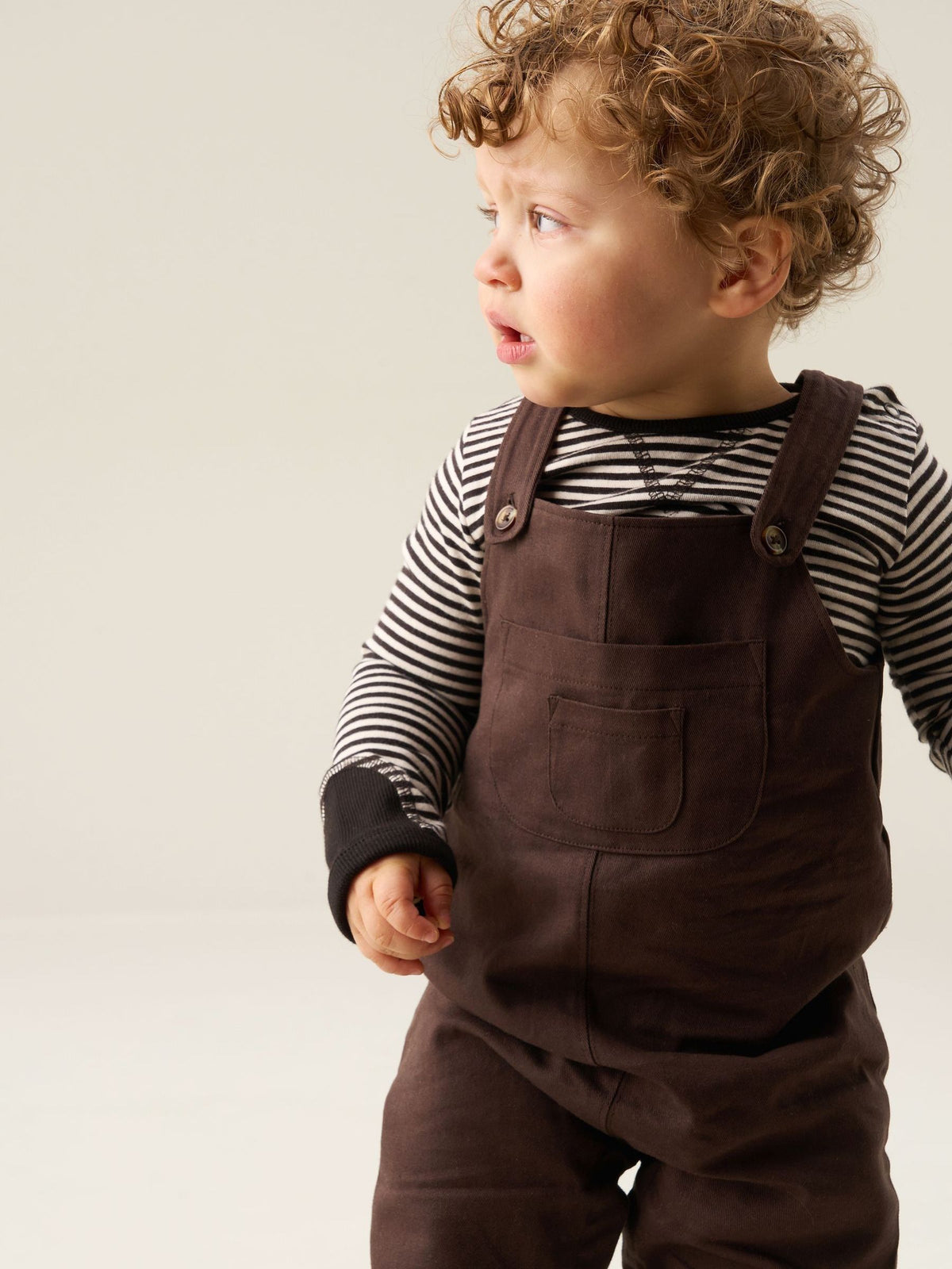 Angel & Rocket Brown Dungaree Set