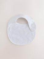 White Mini Safari Animals Baby Bibs 5 Pack