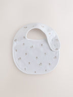 White Mini Safari Animals Baby Bibs 5 Pack