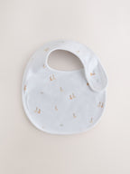 White Mini Safari Animals Baby Bibs 5 Pack