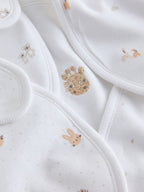 White Mini Safari Animals Baby Bibs 5 Pack