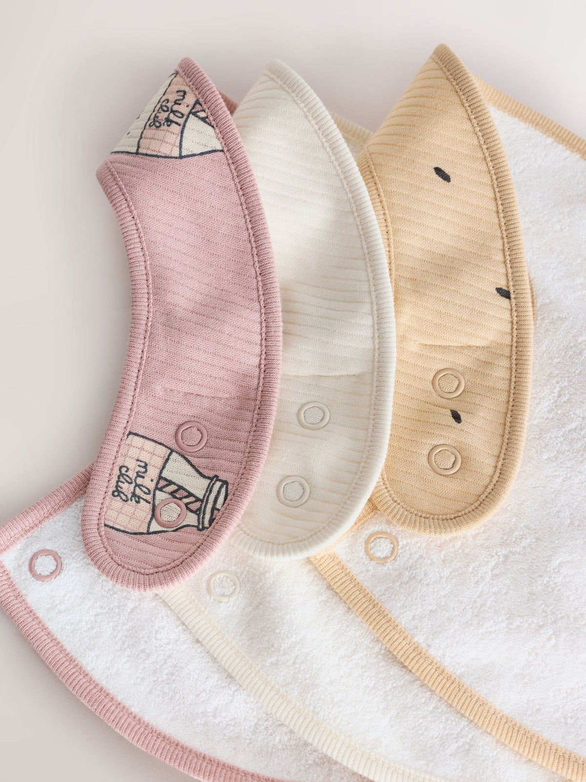 Pink/Cream Brunch Baby Bibs 3 Pack