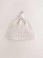 Neutral Bunny Tie Top Baby Hats 3 Pack (0-12mths)