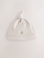 Neutral Bunny Tie Top Baby Hats 3 Pack (0-12mths)