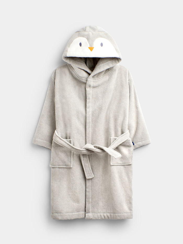 JoJo Maman Bébé Grey Penguin Fleece Dressing Gown