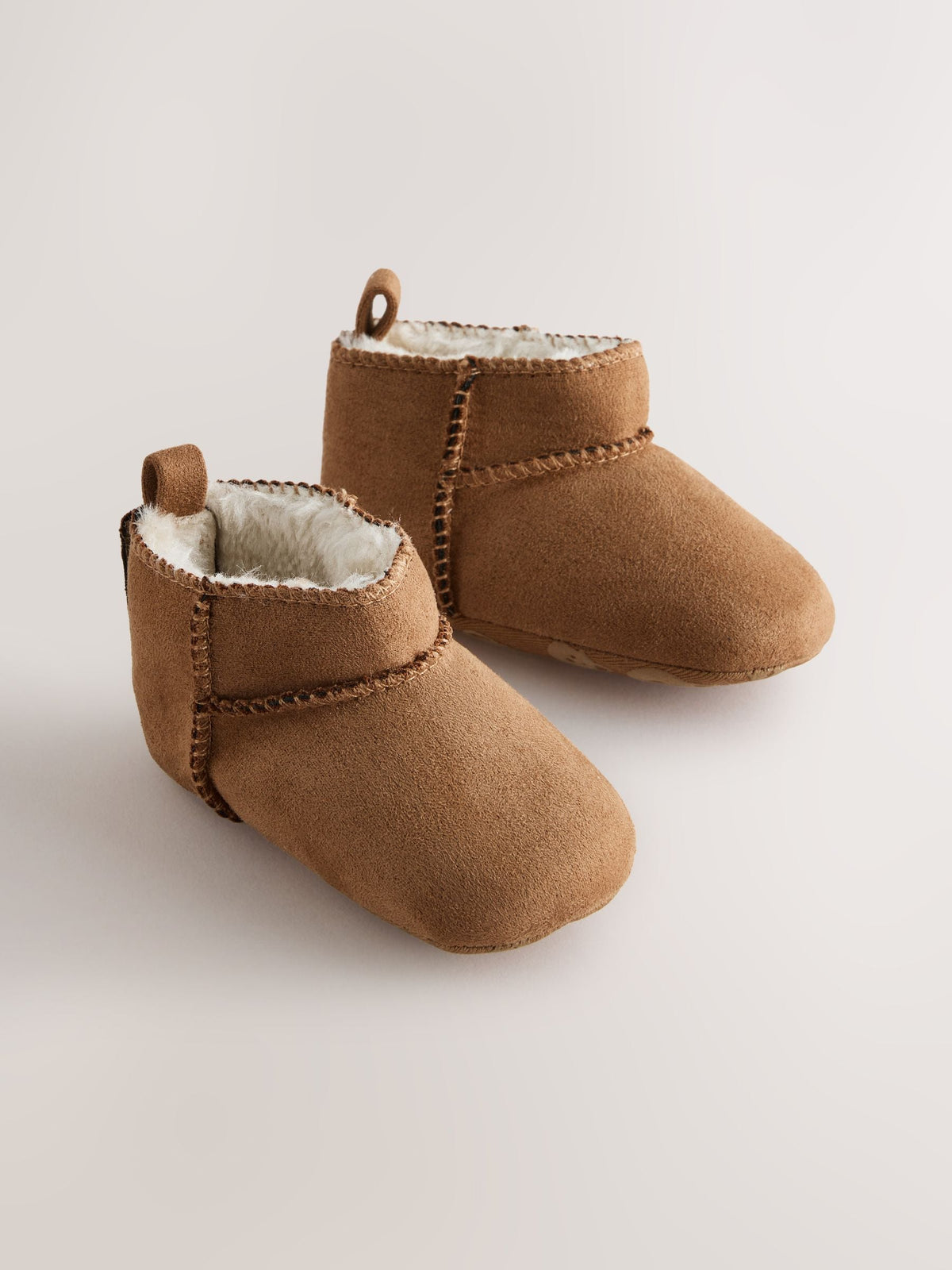 Tan Brown Suede Pull On Boots (0-24mths)