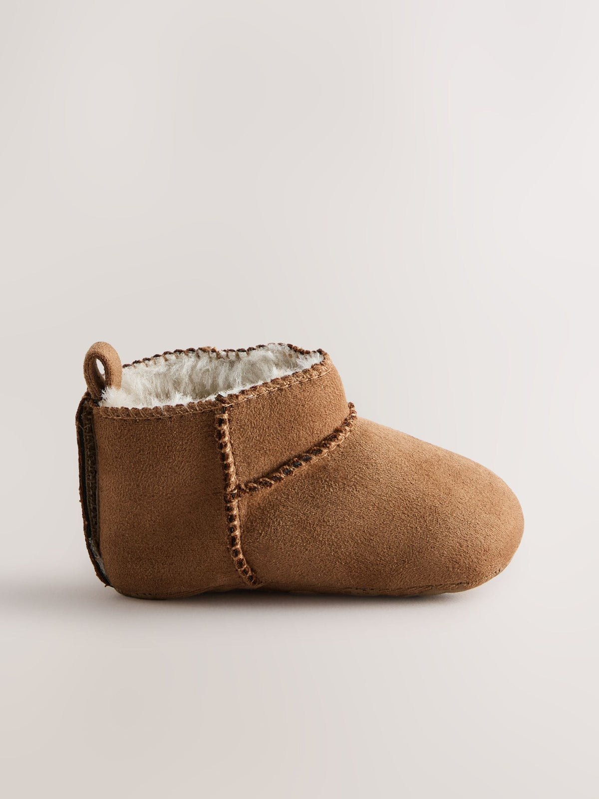 Tan Brown Suede Pull On Boots (0-24mths)