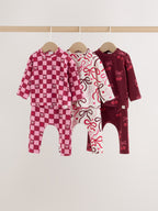 Burgundy Red Bow Baby Long Sleeve Top And Leggings 6 Piece Set (0mths-2yrs)