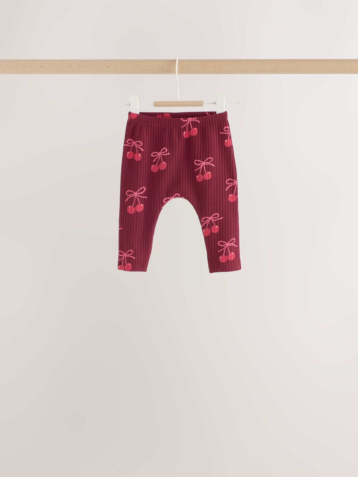 Burgundy Red Bow Baby Long Sleeve Top And Leggings 6 Piece Set (0mths-2yrs)