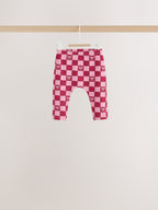 Burgundy Red Bow Baby Long Sleeve Top And Leggings 6 Piece Set (0mths-2yrs)