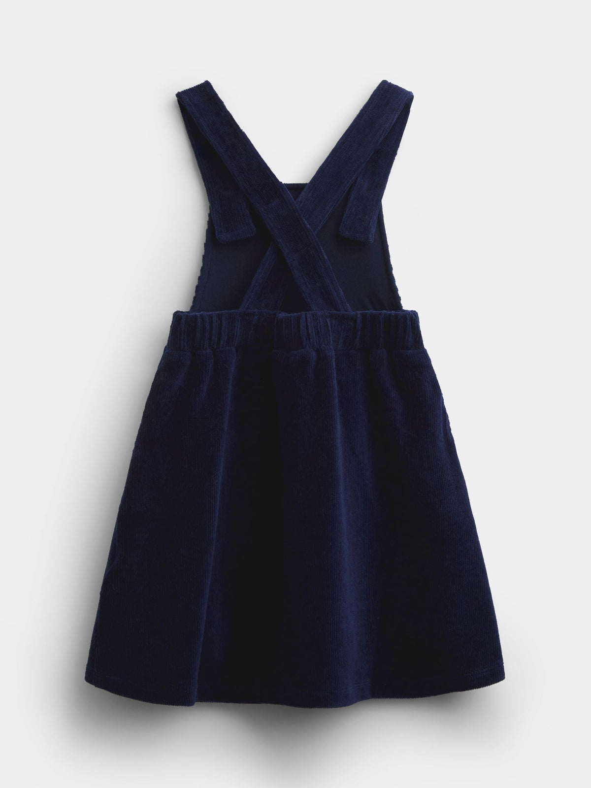 JoJo Maman Bébé Navy Blue Mouse Embroidered Velour Pinafore Set