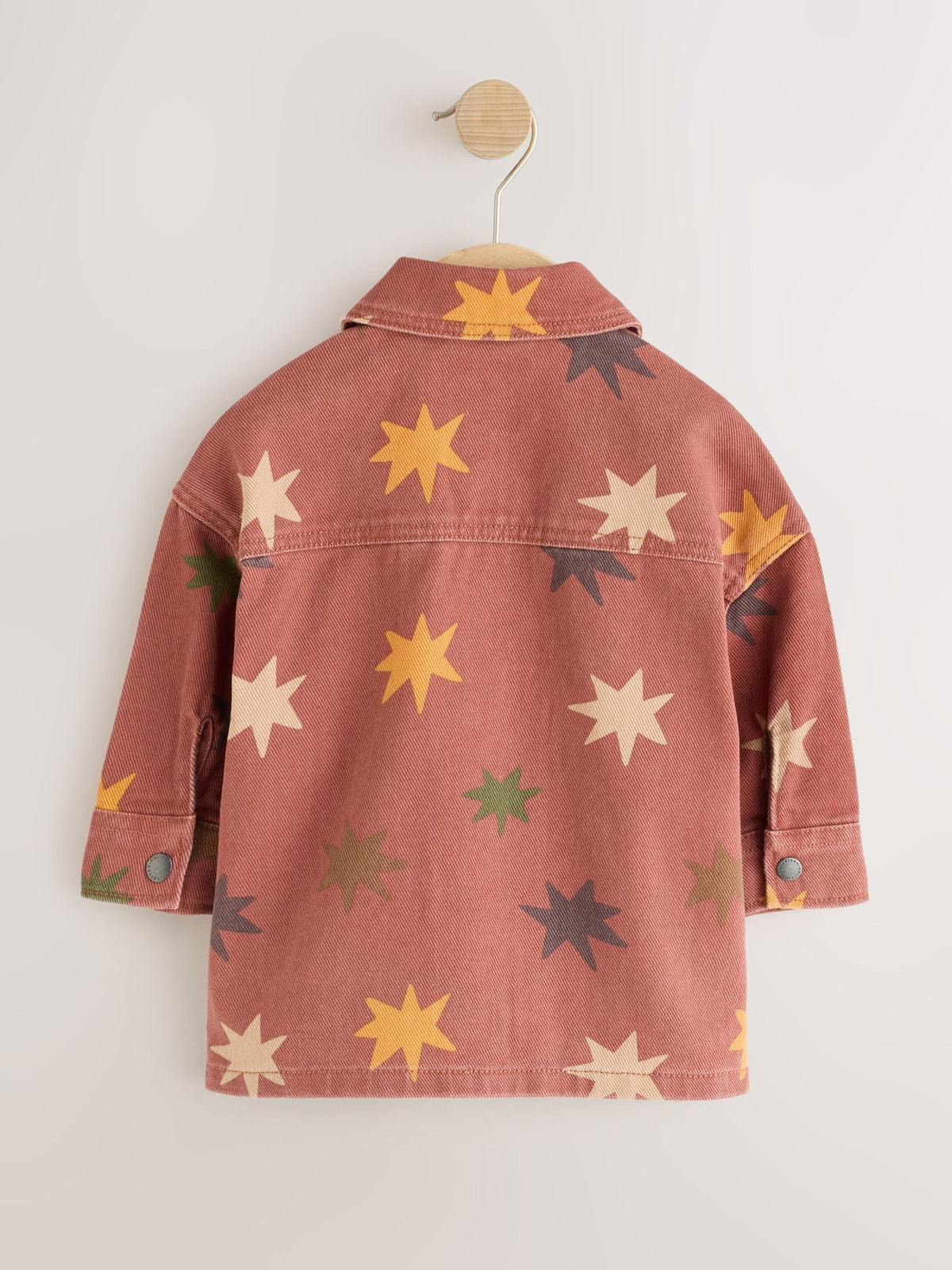 Rust Brown All Over Print Stars Twill Printed Overshirt (3mths-7yrs)